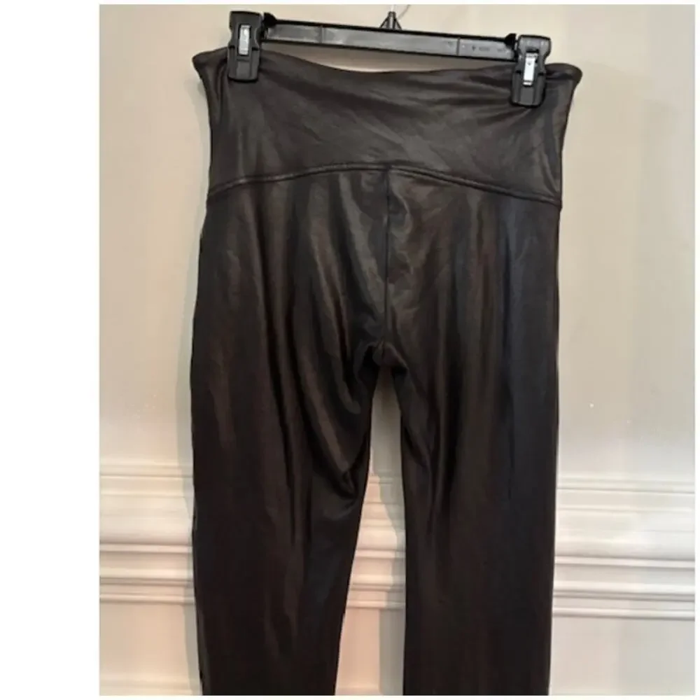Spanx Faux Leather Leggings Size XL Black Pants Stretch Shaping High Waist NWT